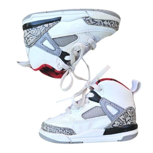 Nike Air Jordan Spizike Sneakers White Grey Black Red Toddler Size 4 - Picture 6 of 9